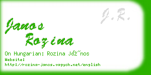 janos rozina business card